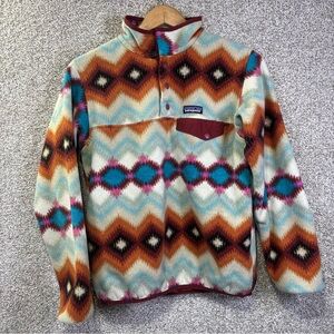 Patagonia Synchilla Jacket Mens Small Snap Fleece Pullover Southwestern Print
